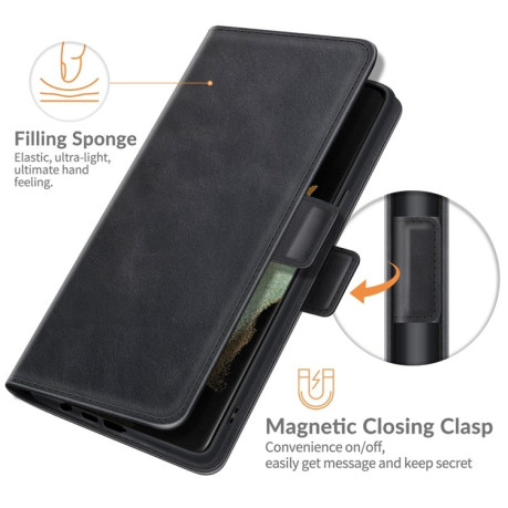 Чехол-книжка Dual-side Magnetic Buckle на Samsung Galaxy S22 Ultra 5G - черный