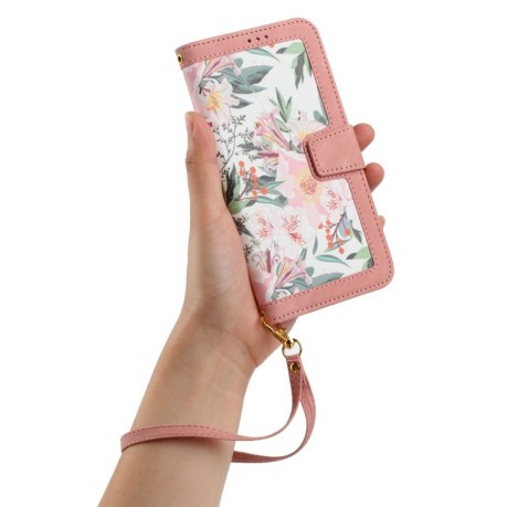 Чехол-книжка Floral Pattern Leather для Google Pixel 8a - розовый