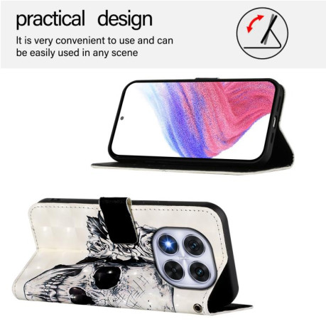Чохол-книжка 3D Painting для Xiaomi Redmi Note 14 Pro 5G/Poco X7 - Skull