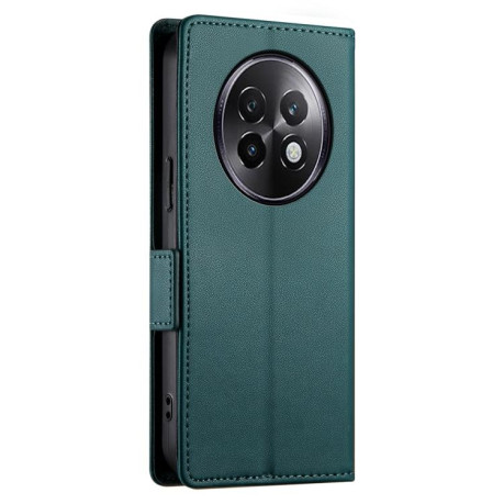 Чехол-книжка Side Buckle Magnetic Frosted Leather для Realme 13+ - зеленый