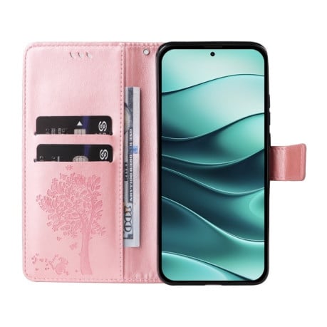 Чехол-книжка Happy Cat Pattern для Xiaomi Redmi Note 14 380503965737 - розовое золото