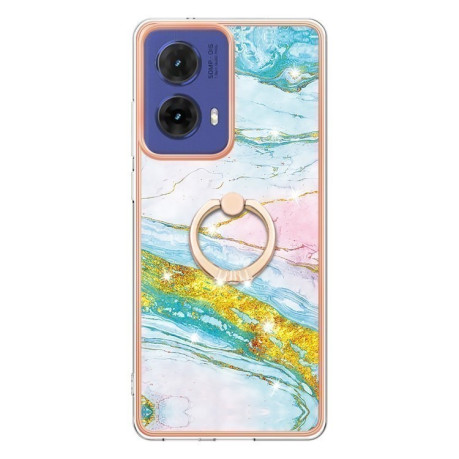 Чехол Electroplating with Ring Holder для Motorola Moto G85 - Green