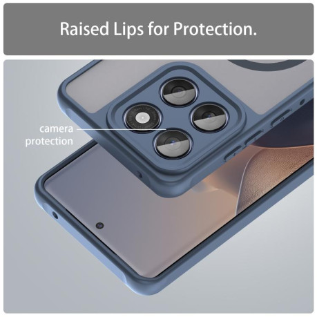 Противоударный чехол Fan Dun Series TPU Hybrid PC Frosted Magsafe для Motorola Edge 60 - синій