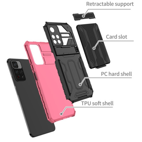 Противоударный чехол Armor Card для Xiaomi Redmi Note 11 5G/Poco M4 Pro 5G - розовый