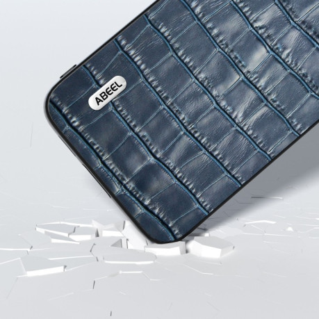 Протиударний чохол ABEEL Crocodile Texture Genuine Leather для Samsung Galaxy S23 FE 5G - синій