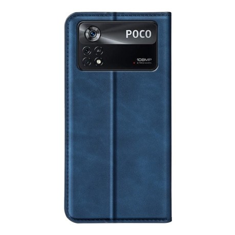 Чехол-книжка Retro Skin Feel Business Magnetic на Xiaomi Poco X4 Pro 5G - синий