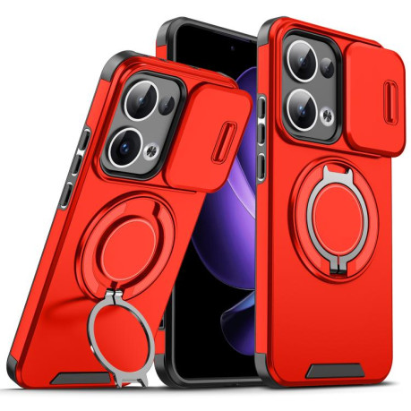 Противоударный чехол Sliding Camshield Ring Holder для OPPO Reno13 5G Global - красный