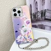 Чохол Electroplating Laser Flower Phone Case with Wrist Strap на iPhone 16 Pro Max - Zinnia