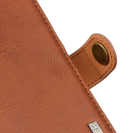 Кожаный чехол-книжка Cowhide Texture на Samsung Galaxy A71- коричневый