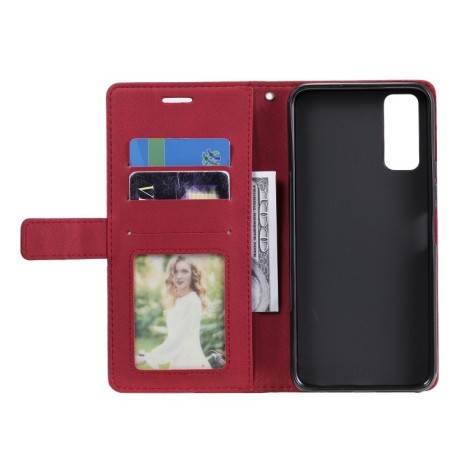 Чохол-книжка Skin Feel Splicing для Vivo Y72 5G / Y52 5G / iQOO Z3 - червоний