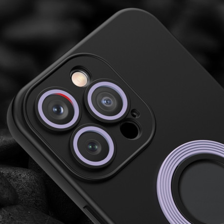 Противоударный чехол Contrast Color Holder для iPhone 14 Plus - фиолетовый