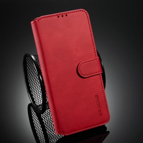 Чехол-книжка DG.MING Retro Oil Side на Xiaomi Redmi 9T/Poco M3 - красный