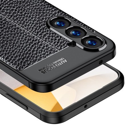 Противоударный чехол Litchi Texture на Samsung Galaxy S23 FE 5G - черный