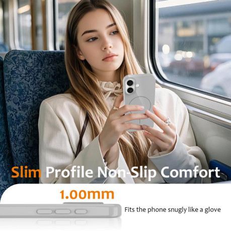 Противоударный чехол Glossy TPU Shockproof MagSafe на iPhone 17 - белый