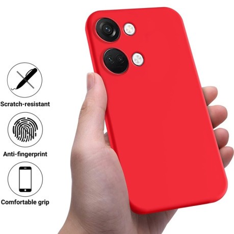 Силиконовый чехол Solid Color Liquid Silicone на OnePlus Nord 3 / Ace 2V - красный