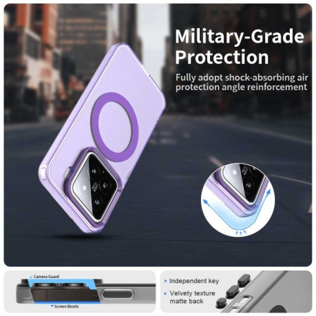 Протиударний чохол MagSafe Holder PC Hybrid для Xiaomi 15 Pro - фіолетовий