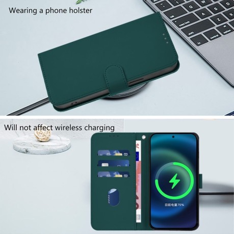 Чехол-книжка Skin Feel Solid Color Leather для Infinix Zero 30 4G - зеленый