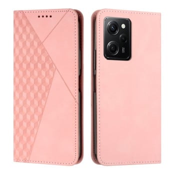 Чехол-книжка Diamond Splicing Skin Feel для Xiaomi Redmi Note 12 Pro Speed / Poco X5 Pro 5G - розовое золото