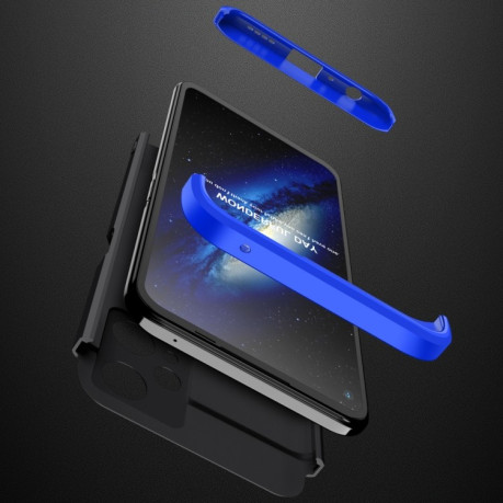Противоударный чехол GKK Three Stage Splicing на Realme 9 Pro - черно-синий
