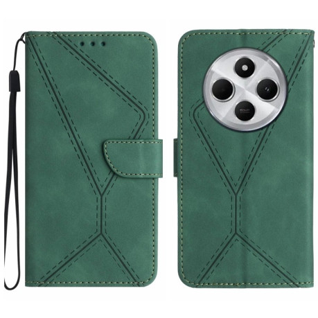 Чохол-книжка Stitching Embossed Leather для Redmi 14C 4G/Poco C75/Redmi A4 5G / 5G Global - зелений