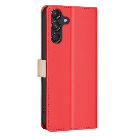 Чехол-книжка Color Matching RFID Anti-theft Leather для на Samsung Galaxy M16 5G / F16 5G - красный