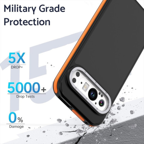 Противоударный чехол Dual-Color Skin Feel Shockproof Series на Google Pixel 9 Pro XL - оранжевый