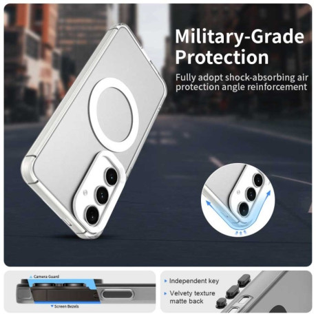 Протиударний чохол MagSafe Holder PC Hybrid для Samsung Galaxy S25 5G - білий