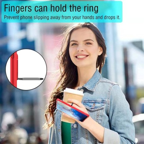 Противоударный чехол Carbon Fiber Protective Case with 360 Degree Rotating Ring Holder на Samsung Galaxy S20 -красный