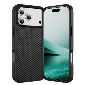 Ударозахисний чохол Carbon Fiber Skin-feel Acrylic на iPhone 17 Pro - чорний