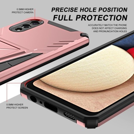Противоударный чехол Super V Armor для Samsung Galaxy A03s - розовый