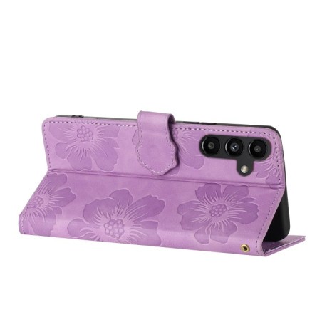 Чохол-книжка Flower Embossing Pattern для Samsung Galaxy A05s - фіолетовий