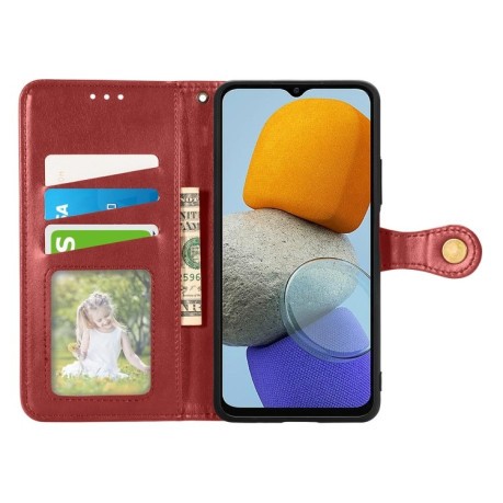 Чехол-книжка Retro Solid Color на Samsung Galaxy M23 - красный