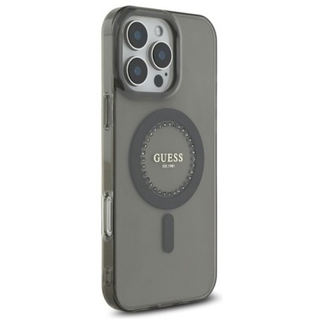 Оригінальний чохол Guess IML Rhinestones MagSafe для iPhone 16 Pro Max - Black