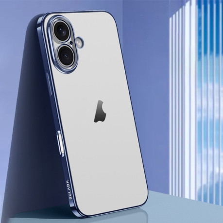 Чехол SULADA Electroplating Frosted TPU на  iPhone 16 - голубой