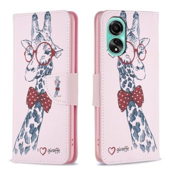Чехол-книжка Colored Drawing Pattern для OPPO A78 4G - Deer