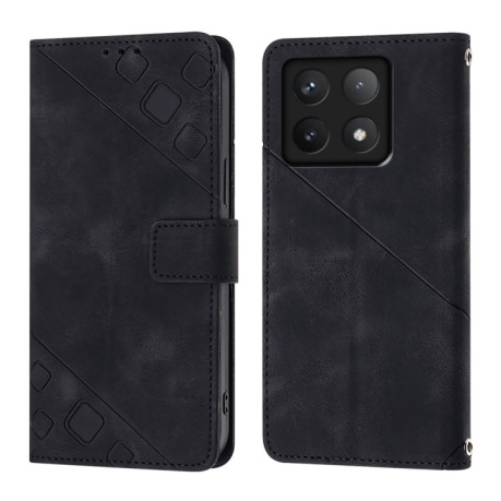 Чохол-книжка Skin-feel Embossed для Xiaomi 14T Pro - чорний