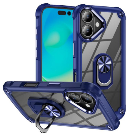 Противоударный чехол Acrylic Ring Holder на For iPhone 17 - синий