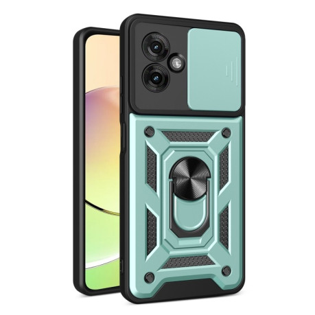 Противоударный чехол Camera Sliding для Motorola Moto G55 - зеленый