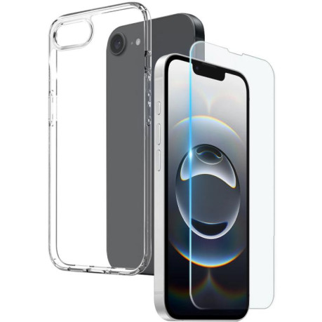 Комплект чехла с защитным стеклом NORTHJO 2 in 1 на iPhone 16e - прозрачное