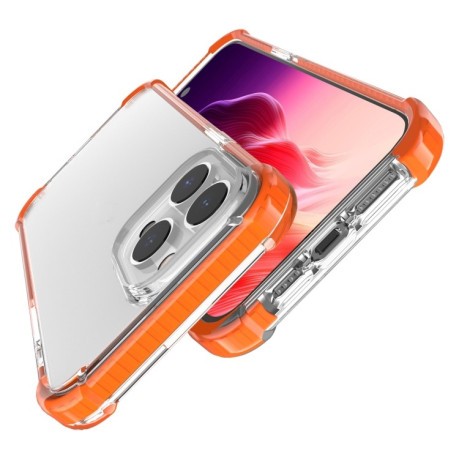 Противоударный акриловый чехол Four-corner на iPhone 15 Pro Max -прозрачно-оранжевый
