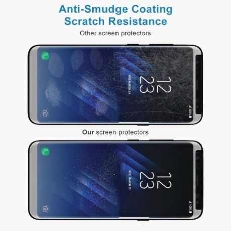 Защитное стекло 3D с изогнутыми краями 0.26mm 9H подходит ко всем чехлам для Samsung Galaxy S8+ / G955-серебристое