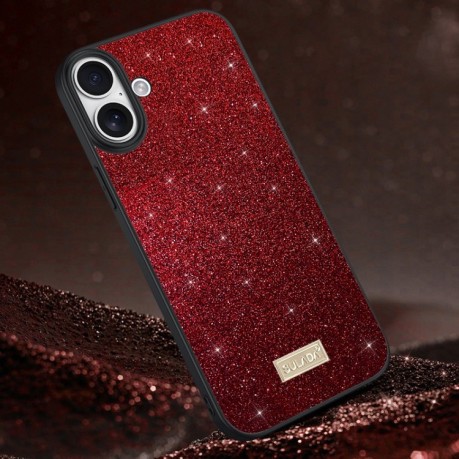 Чехол SULADA Glittery для iPhone 16 Plus - красный