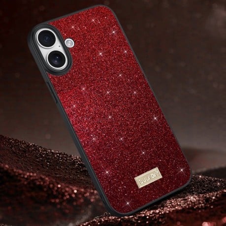 Чехол SULADA Glittery для iPhone 16 - красный