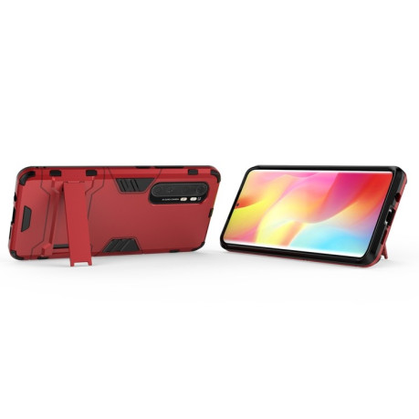Противоударный чехол Invisible Holder на Xiaomi Mi Note 10 Lite - красный