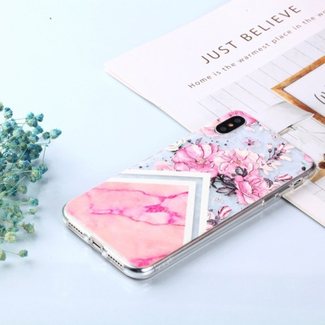 Чохол Marble Flower Pattern Diamond Texture Oil Embossed на iPhone XS Max