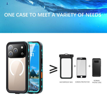 Противоударный чехол RedPepper IP68 Waterproof MagSafe для iPhone 17 Pro - черно-синий