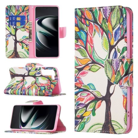 Чехол-книжка Colored Drawing Pattern для Samsung Galaxy S22 Plus 5G - Tree Life