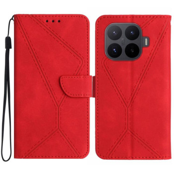 Чохол-книжка Stitching Embossed Leather на Xiaomi 17T Pro 5G — червоний
