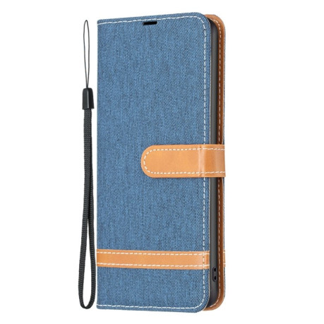 Чохол-книжка Color Matching Denim Texture на Samsung Galaxy S25 5G - синій
