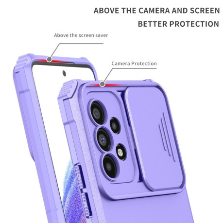 Протиударний чохол Stereoscopic Holder Sliding Samsung Galaxy A53 5G - фіолетовий